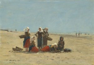 Femmes sur la plage à Berck, 1881